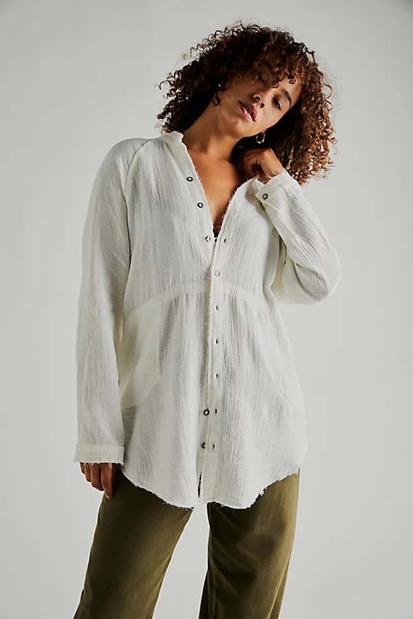 We The Free Summer Daydream Buttondown by We The Free at Free People, Ivory, XS | Free People (Global - UK&FR Excluded)