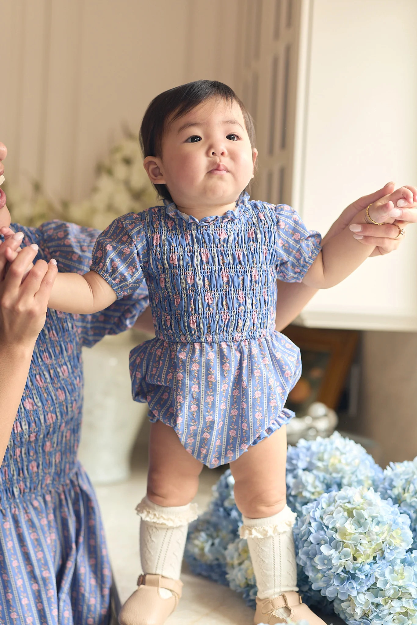 Baby Mariah Romper in Linear Print | Ivy City Co