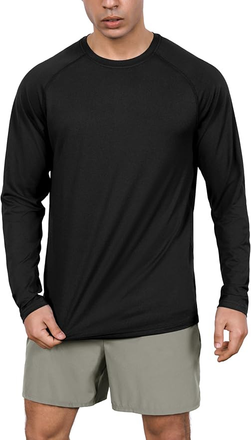 ODODOS Men's Quick Dry Long Sleeve Shirts UPF 50+ Sun Protection SPF Athletic Tops Workout Fishin... | Amazon (US)