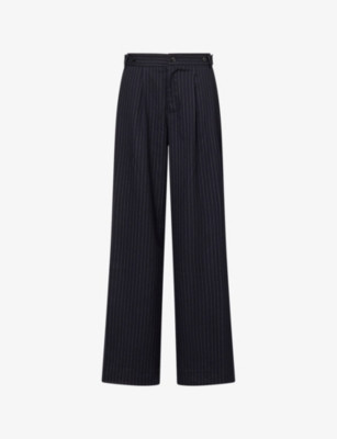 Lennox Striped Straight-Leg Woven Trousers | Selfridges