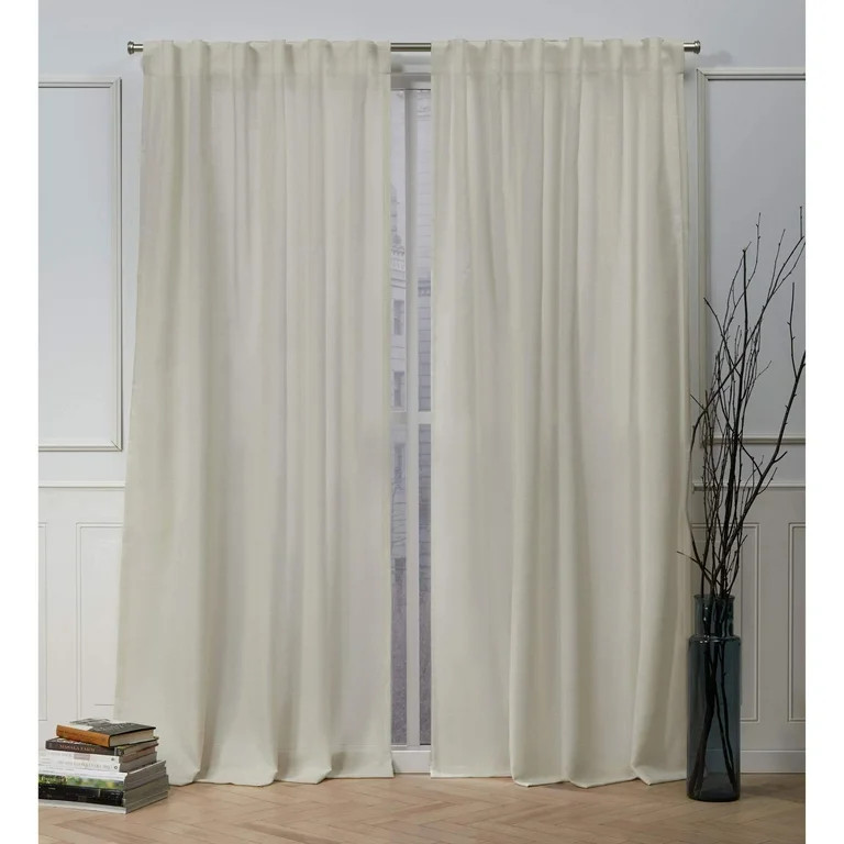 Nicole Miller Faux Linen Slub Textured Hidden Tab/Rod Pocket Top Light Filtering Curtain Panel Pa... | Walmart (US)