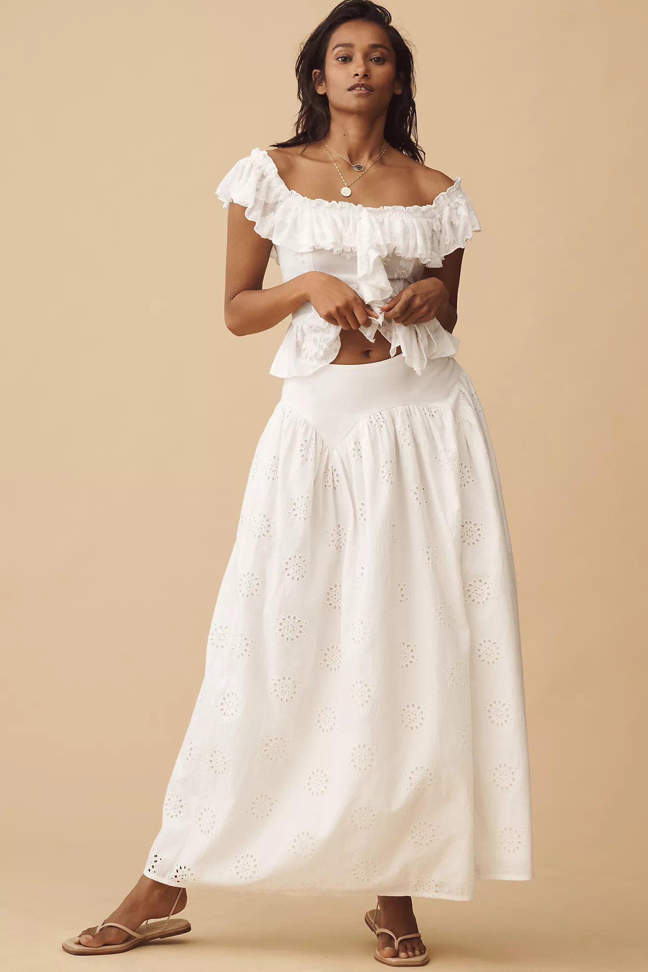Forever That Girl Eyelet Midi Skirt | Anthropologie (US)