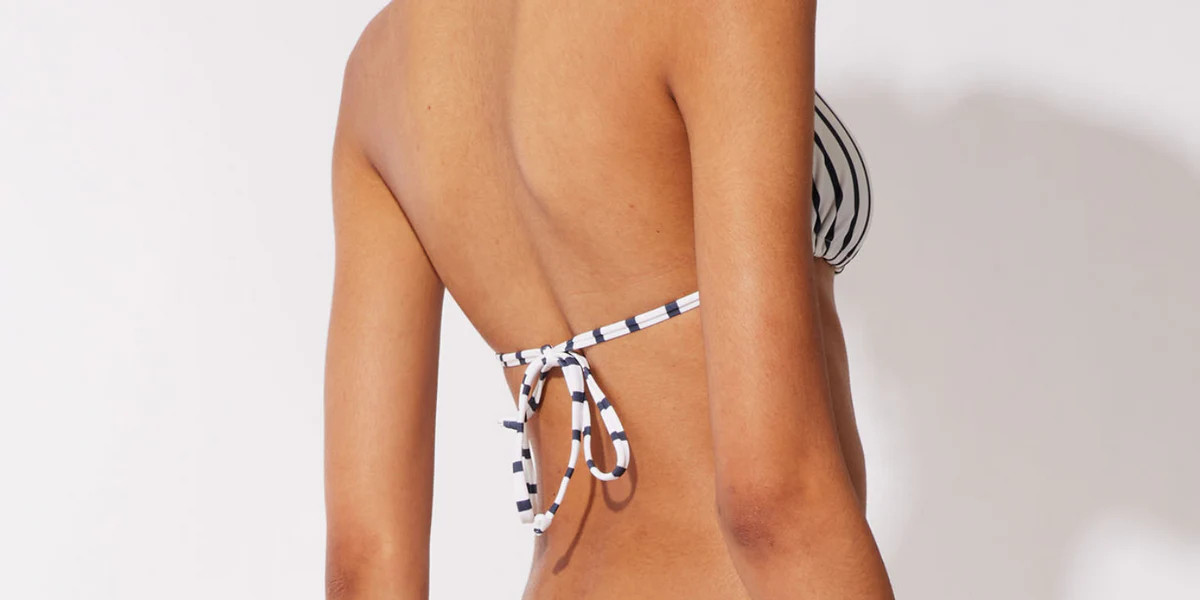 SOLID & STRIPED - The Reversible Iris Bottom (WHITE / NAVY) | Saint James USA