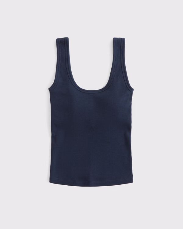 Bra-Free Rib Scoopneck Tank | Abercrombie & Fitch (US)