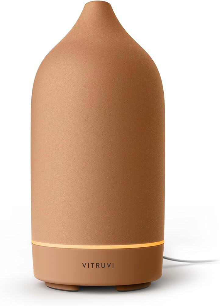Vitruvi Stone Diffuser, Ceramic Ultrasonic Essential Oil Diffuser for Aromatherapy | Ceramic Diff... | Amazon (US)