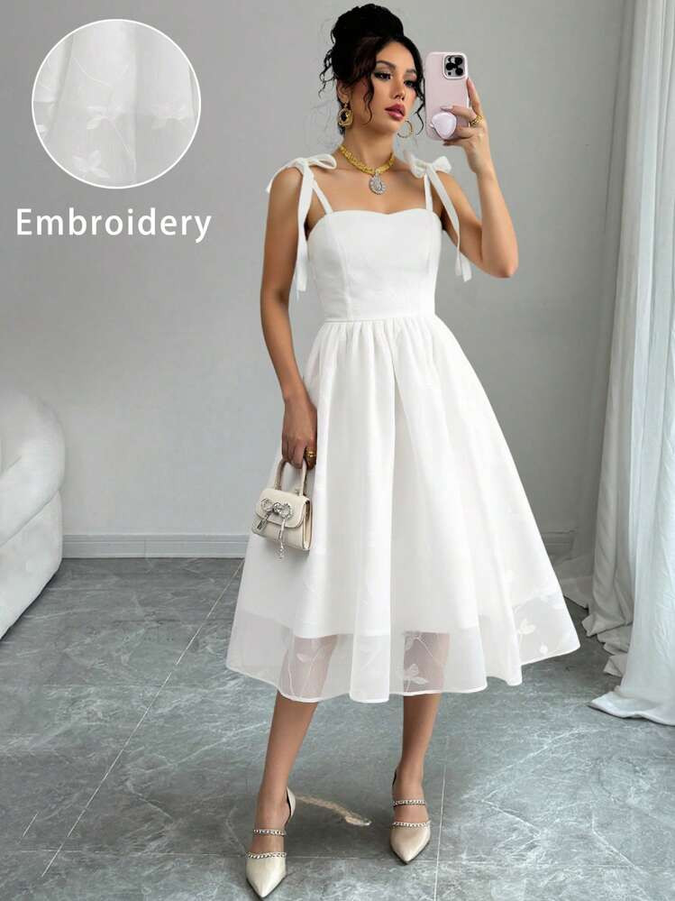 Selianne Women's Summer Embroidery Elegant Vacation Dress | SHEIN