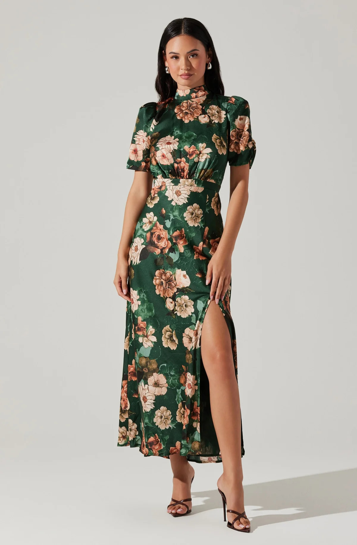 Tie Back Mock Neck Maxi Dress | ASTR The Label (US)