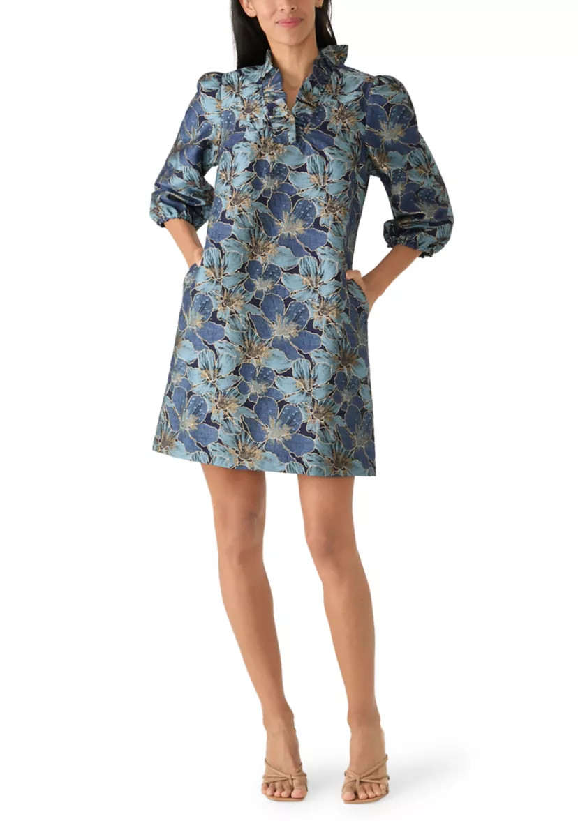 Women's 3/4 Sleeve Ruffle Neck Dress | Belk