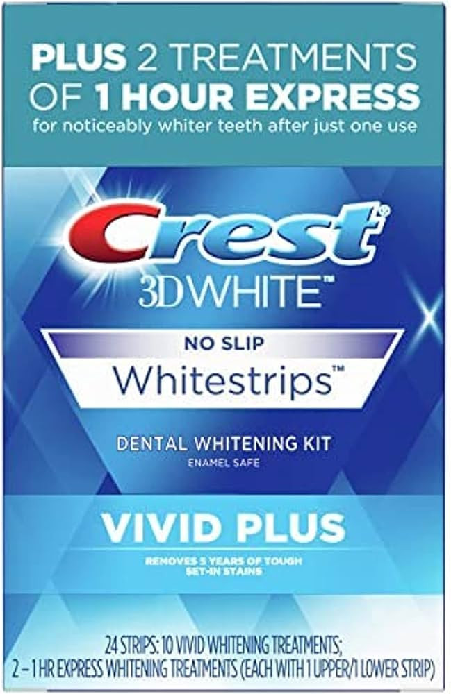 Crest 3D Whitestrips, Vivid Plus, Teeth Whitening Strip Kit, 24 Count (Pack of 1) | Amazon (US)