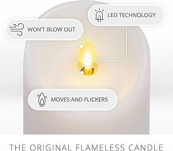 Luminara - Flameless LED Battery Operated Flickering Pillar Candles - White - Pack of 1-3x4.5 - R... | Amazon (US)
