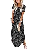 ANRABESS Women's Summer Casual Loose Short Sleeve Long T Shirt Dress Split Maxi Beach Sundress Tr... | Amazon (US)
