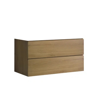 Modern Wall Mount Cabinet - Natural Oak, Two Drawers For Enhanced Bathroom Storage Oak Color, Drawers, Elegant | Wayfair North America