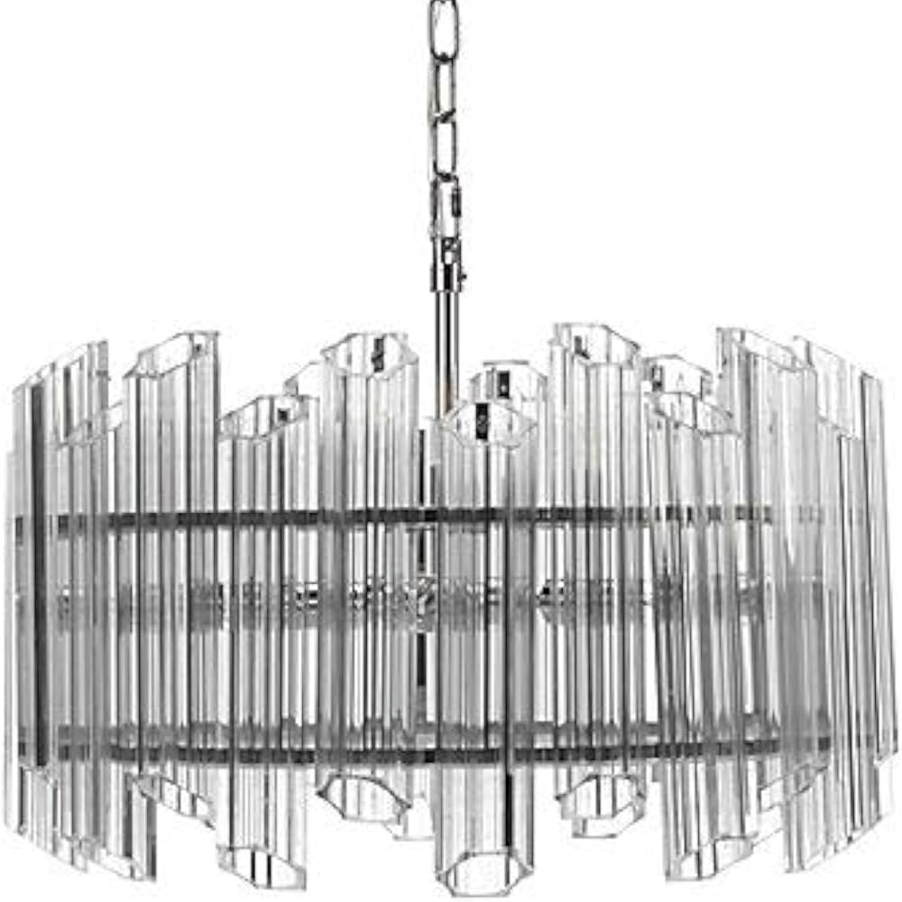 4 Light Ryder Crystal Waterfall Chandelier Glass Rods Geometric Nickel Finish (22" Diameter) Luxu... | Amazon (US)
