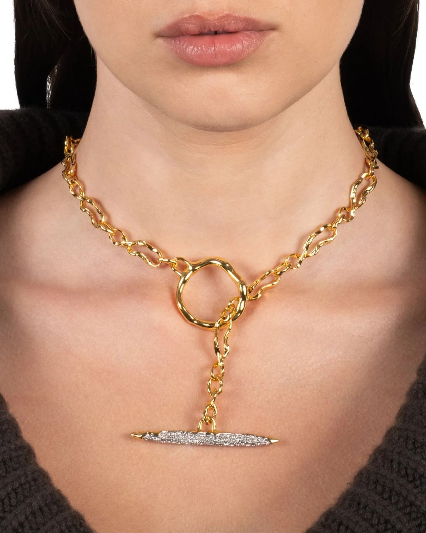 Solanales Gold Crystal Toggle Necklace | Alexis Bittar | Alexis Bittar