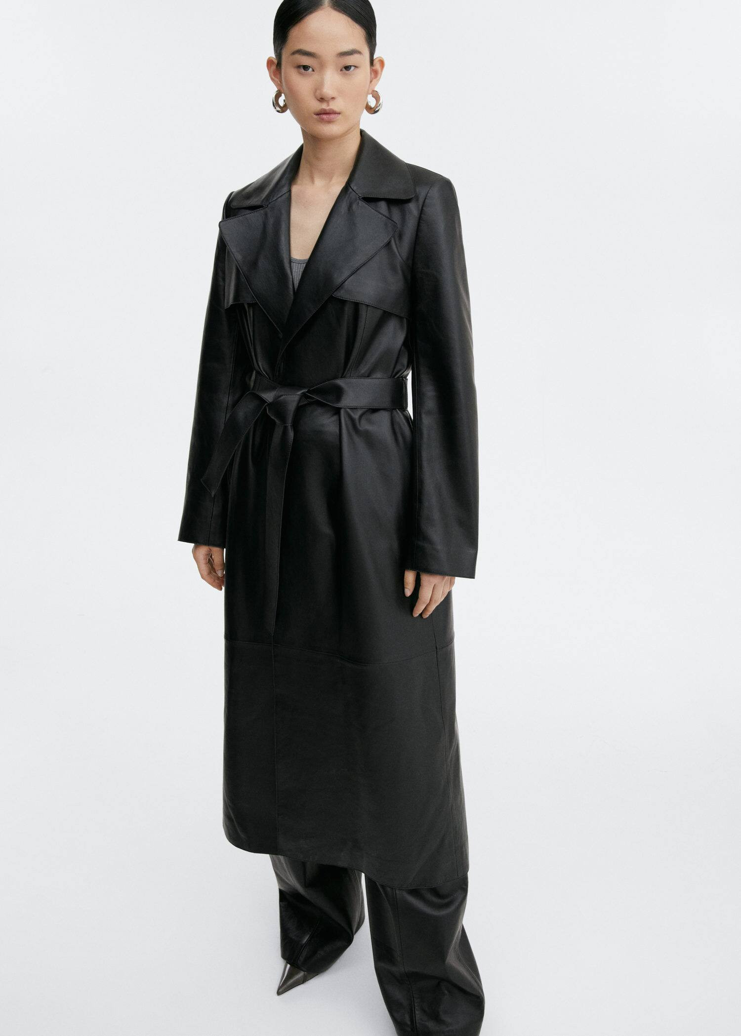 100% leather trench coat -  Women | Mango USA | MANGO (US)