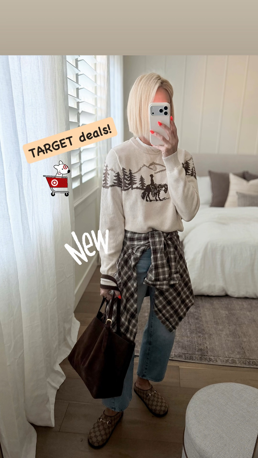 @Target deals you don’t wanna miss! This new flannel and sweater I found in the men’s section are both on sale. I sized up to an XL in the flannel and wearing a size men’s small in the sweater.