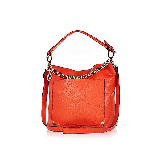 Red chain trim slouch bag | River Island (UK & IE)