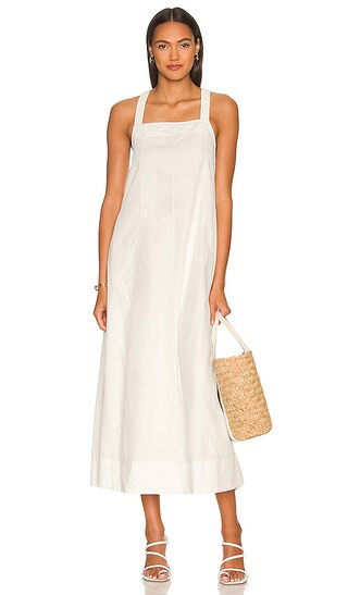 Free People Desert Hearts Apron Midi Dress in White. - size M (also in L) | Revolve Clothing (Global)