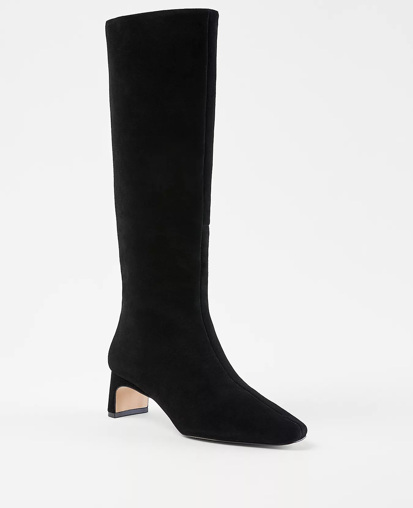 Suede Blade Heel Tall Boots | Ann Taylor (US)