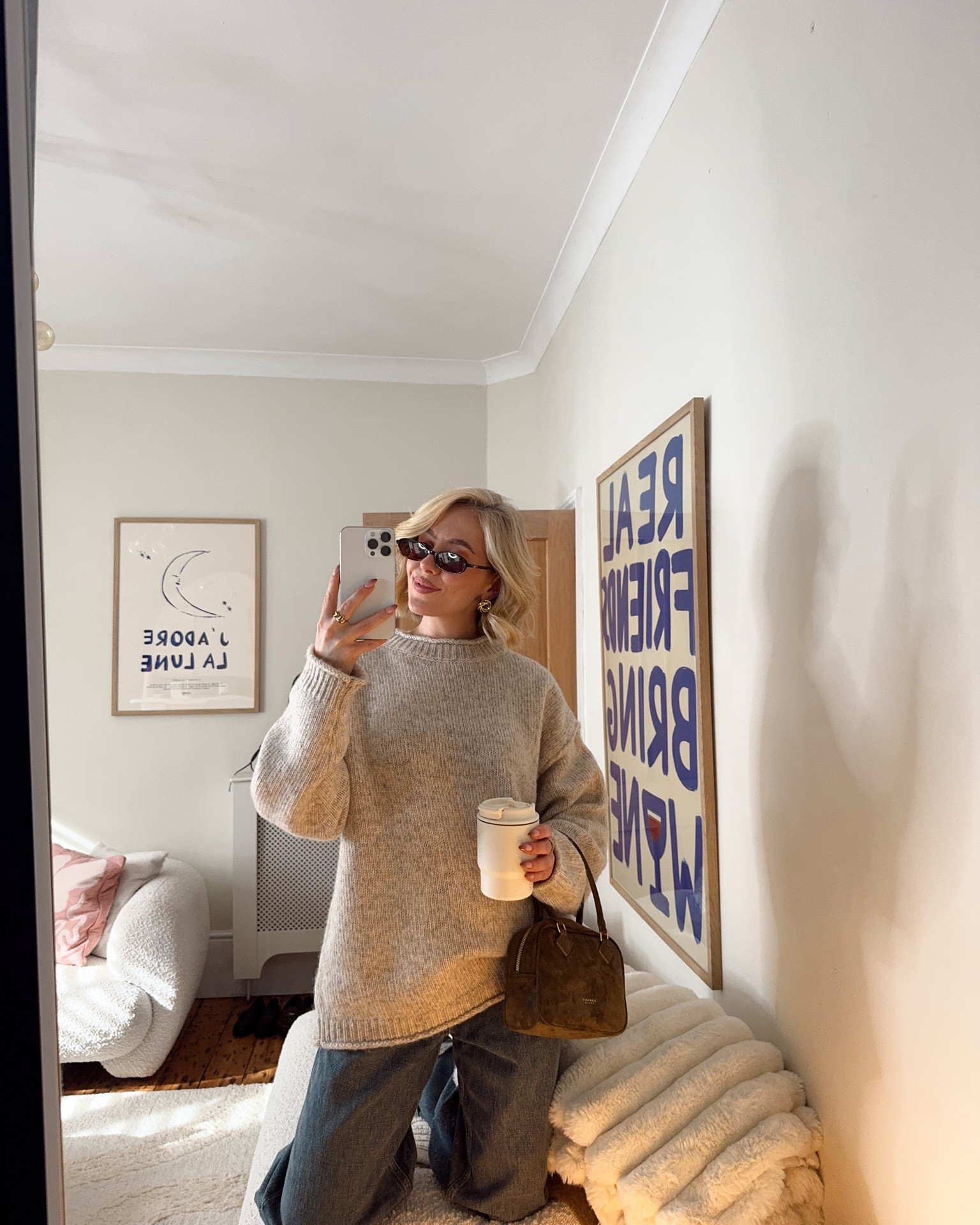 everyday comfy cosy autumn outfit 🍁🍂 I wear a size M in the knit for reference #topshop #outfitidea #autumnoutfit
