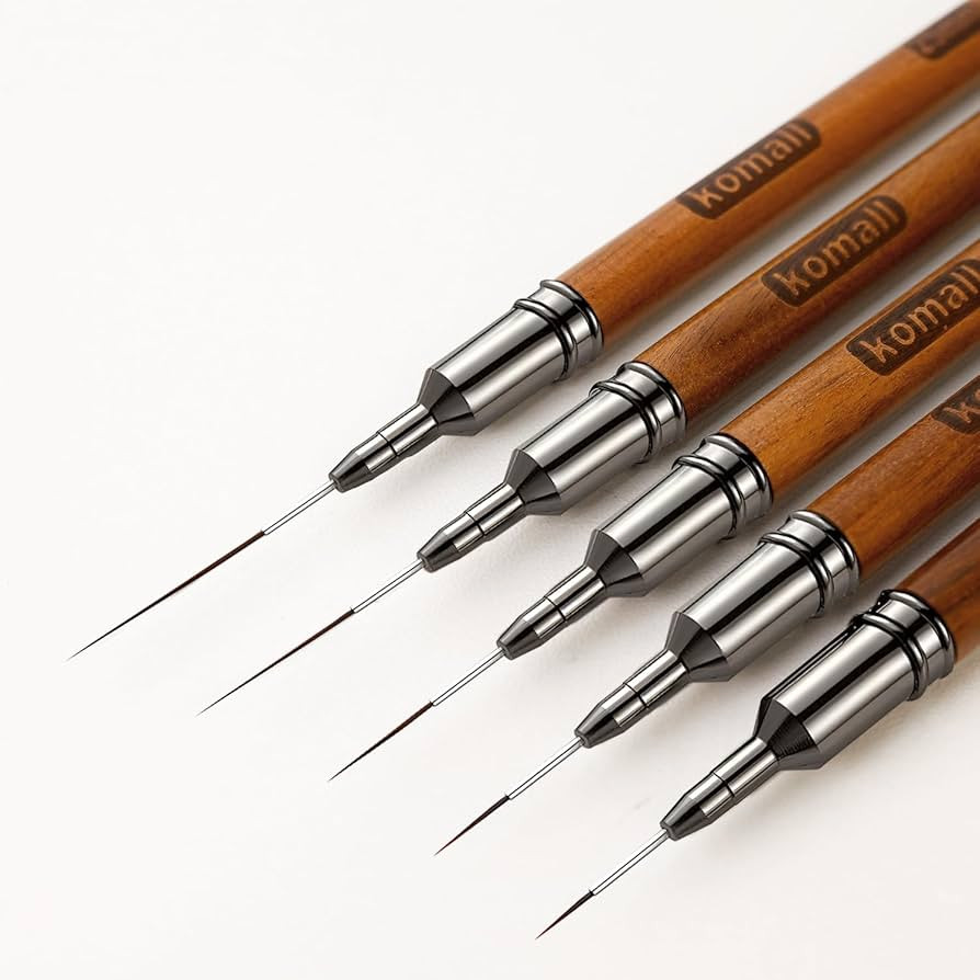 Nail Art Brushes, 5Pcs Wooden Handle Liner Brush Set, UV Gel Polish Painting Art Design Pen for L... | Amazon (US)
