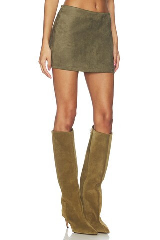 Patsie Faux Suede Mini Skirt in Olive Green | Revolve Clothing (Global)