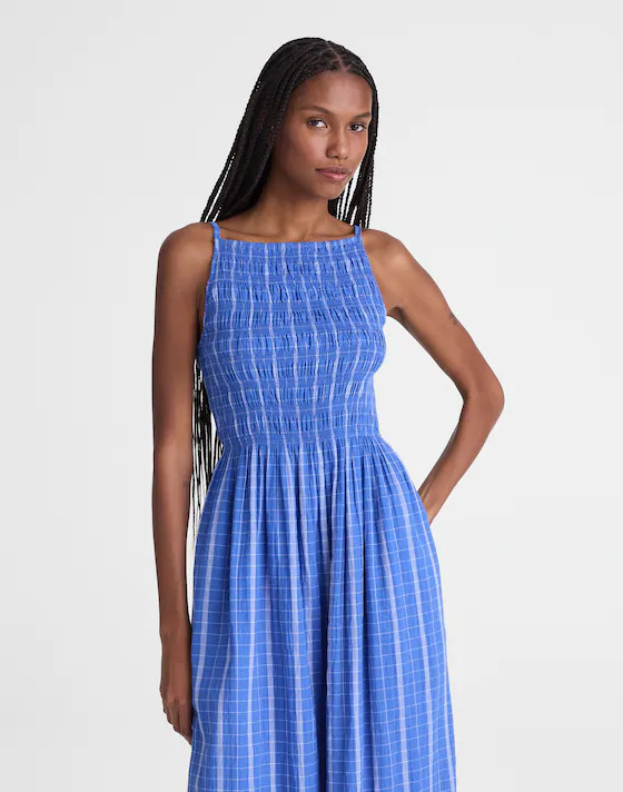 Smocked High-Neck Midi Dress | Madewell