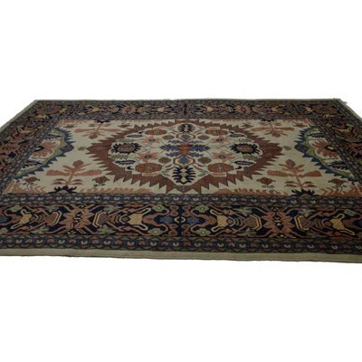 One-of-a-Kind Amonda Hand-Knotted 1990s Mahal Ivory 7' x 11'9" Wool Area Rug | Wayfair North America