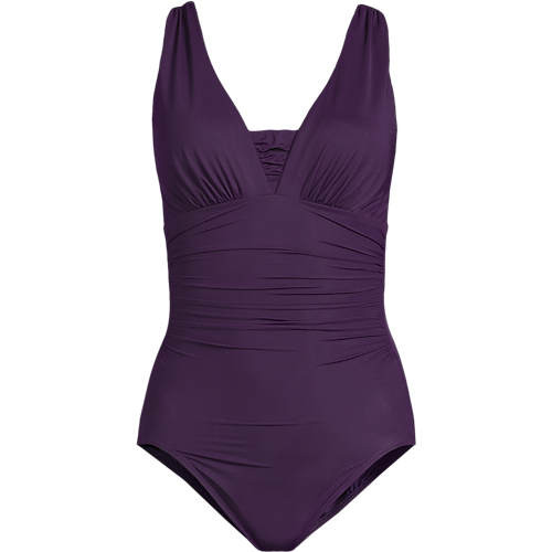 Women's SlenderSuit Grecian Tummy Control Chlorine Resistant One Piece Swimsuit | Lands' End (US)
