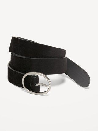 Faux-Suede Oval-Buckle Belt for Women (1.25-inch) | Old Navy (US)