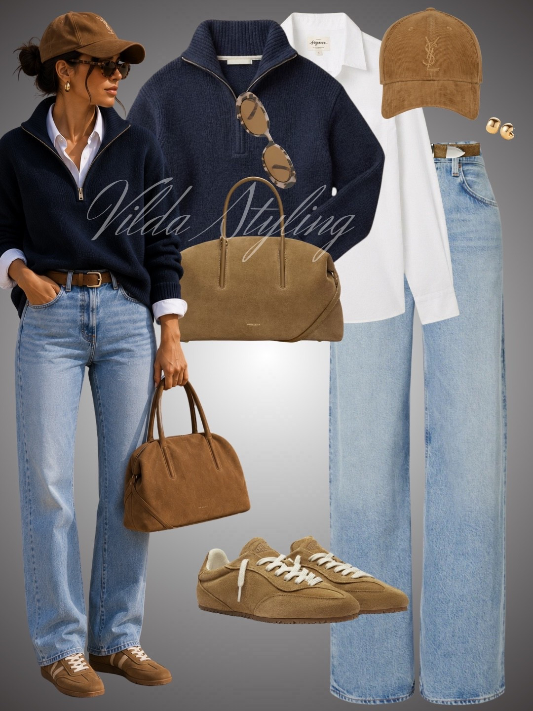 Navy, camel & denim — the perfect pre-fall combo 🤎💙 An elevated quarter-zip layered over a crisp white button-down, relaxed jeans and warm suede accessories for that effortless, polished everyday look. Add retro sneakers, tortoise sunnies and a classic cap for the finishing touch. ✨


#LTKStyle #LTKFashion #PreFallStyle #FallOutfits #FallFashion #CasualChic #ElevatedBasics #DenimStyle #EverydayStyle #ClassicStyle #OutfitInspo #CapsuleWardrobe

#LTKautumn #LTKjeans #LTKstyletip
