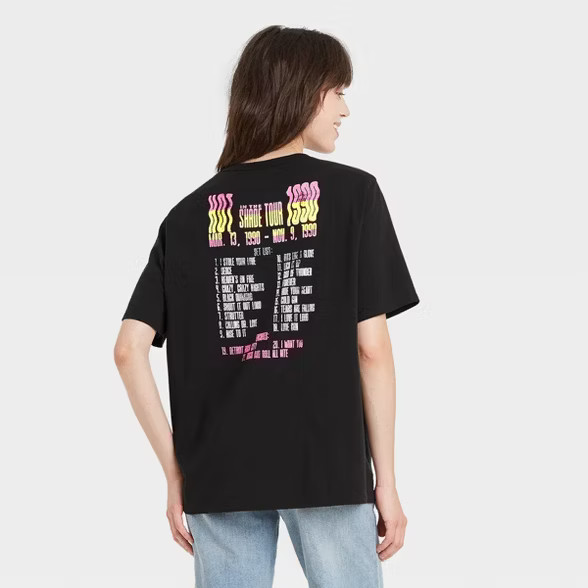 Women's KISS Tour Short Sleeve Oversized Graphic T-Shirt - Black | Target