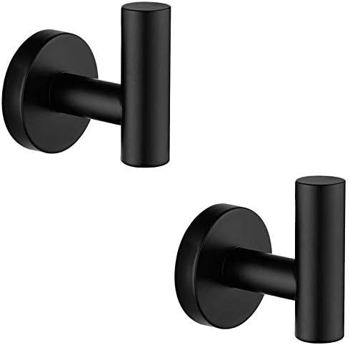 Nolimas Towel Coat Hook Matte Black SUS304 Stainless Steel Bathroom Clothes Cabinet Closet Sponge... | Amazon (US)