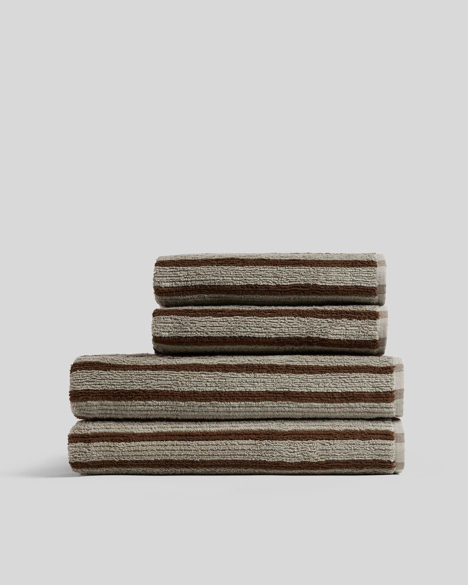 2+2 Organic Resort Stripe Bath Bundle - Moss with Java | Parachute