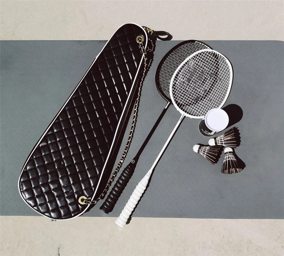 Ch a nel Spalding 2pcs Badminton Rackets 1pcs Leather Bag 3pcs Black swan Full Carbon Fiber Light... | DHGate