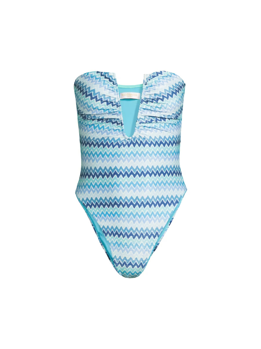 Chevron Bianka Lurex One-Piece Swimsuit | Saks Fifth Avenue