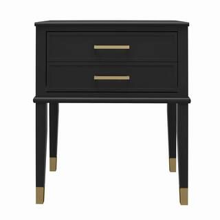 Westerleigh 23.6 in. Black Rectangle End Table with Drawer | The Home Depot