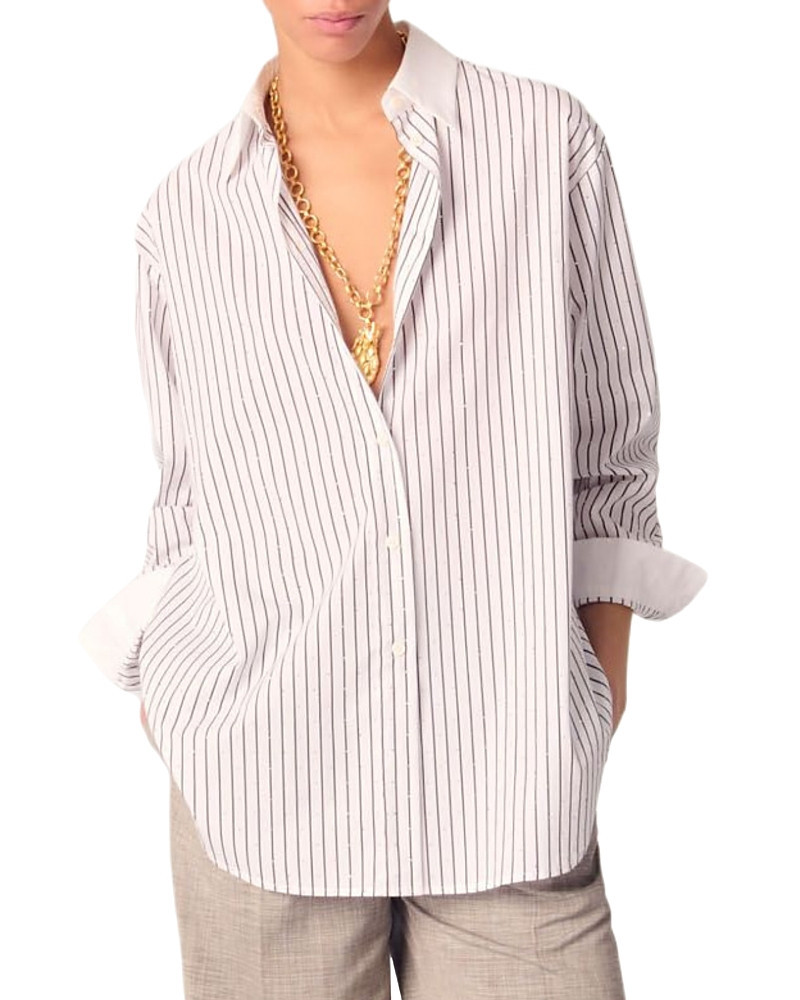 Maje Rhinestone Striped Shirt | Bloomingdale's (US)