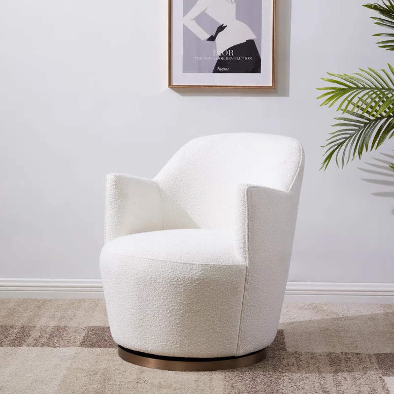 Levant Christian Boucle Swivel Accent Chair | Wayfair Professional