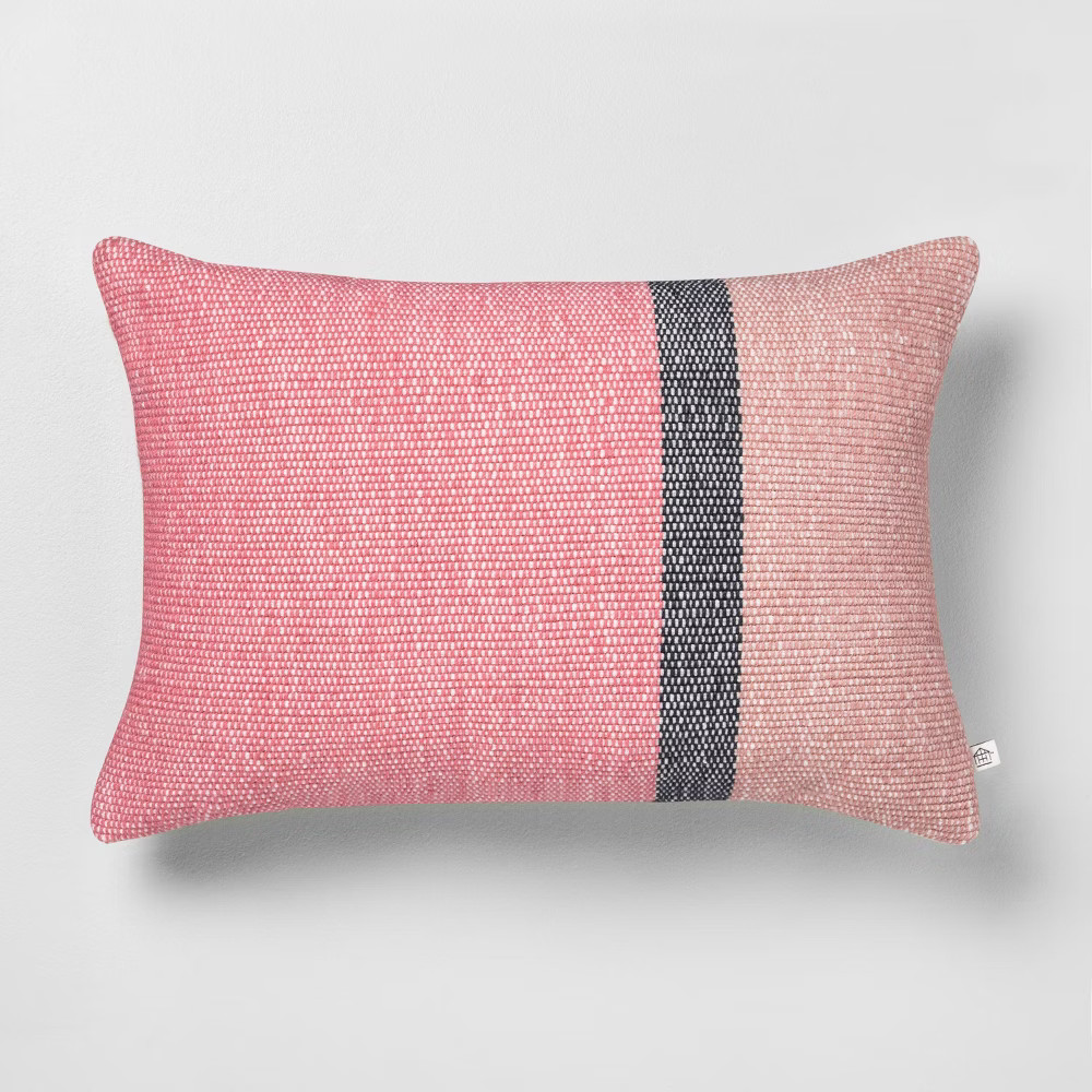 14x20 Color Blocked Oblong Pillow Dusty Rose / Pink - Hearth & Hand with Magnolia | Target