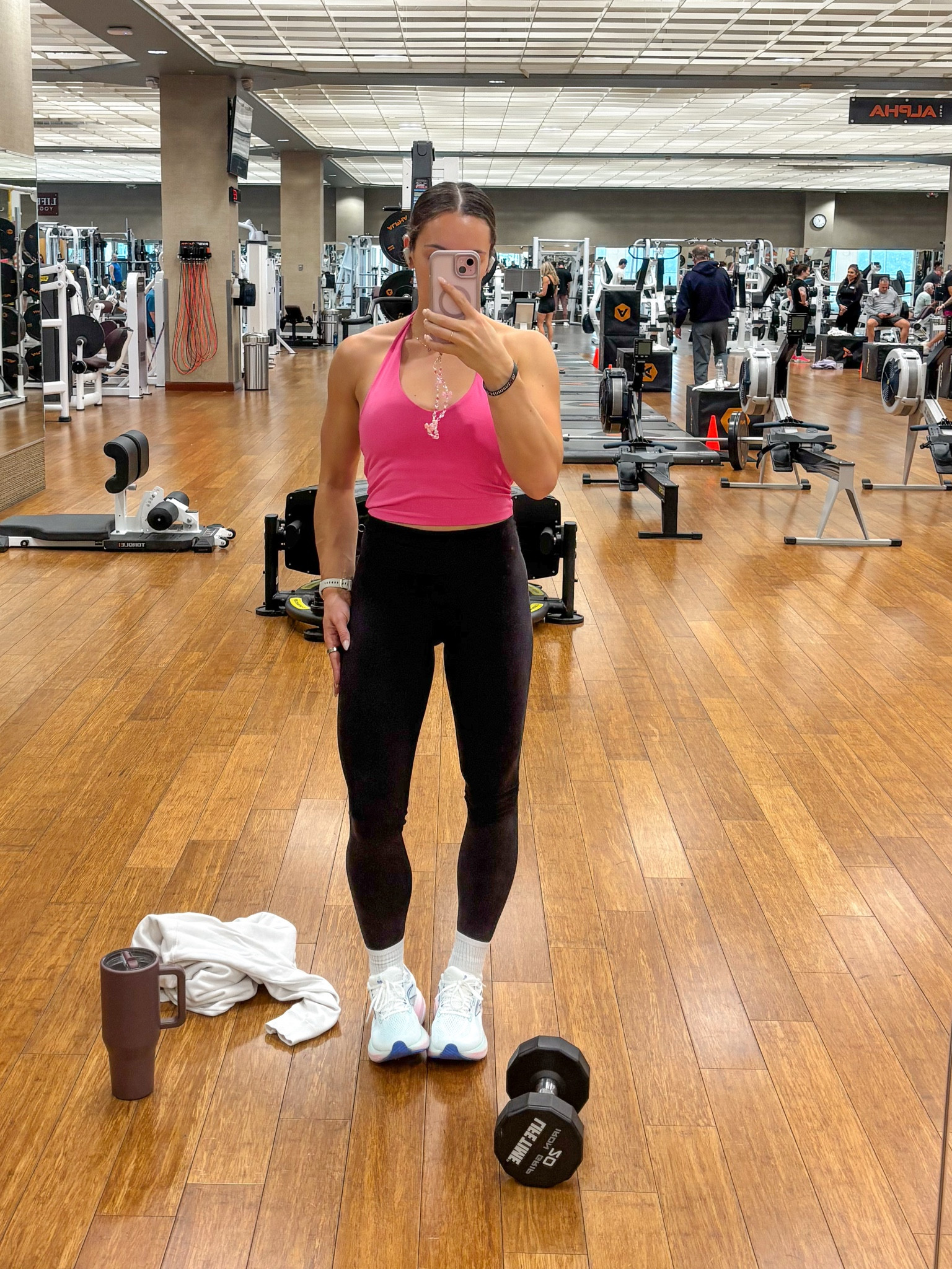 Halter top. Lulu leggings. Brooks shoes. Garmin watch. Oura ring 

#LTKActive
