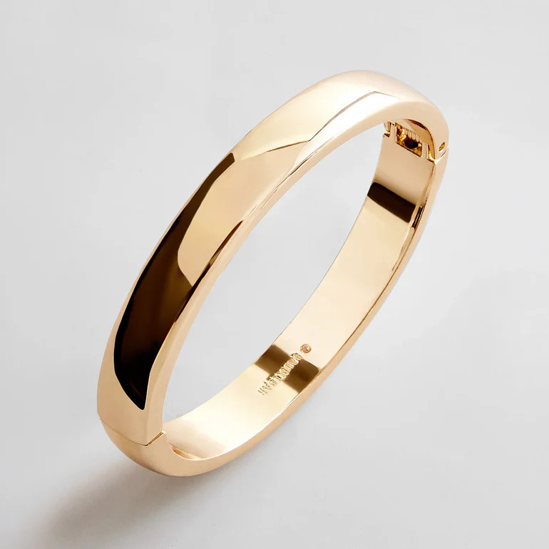 Nadia Classic Thick Hinge Bangle - Classic Thick Gold | BaubleBar