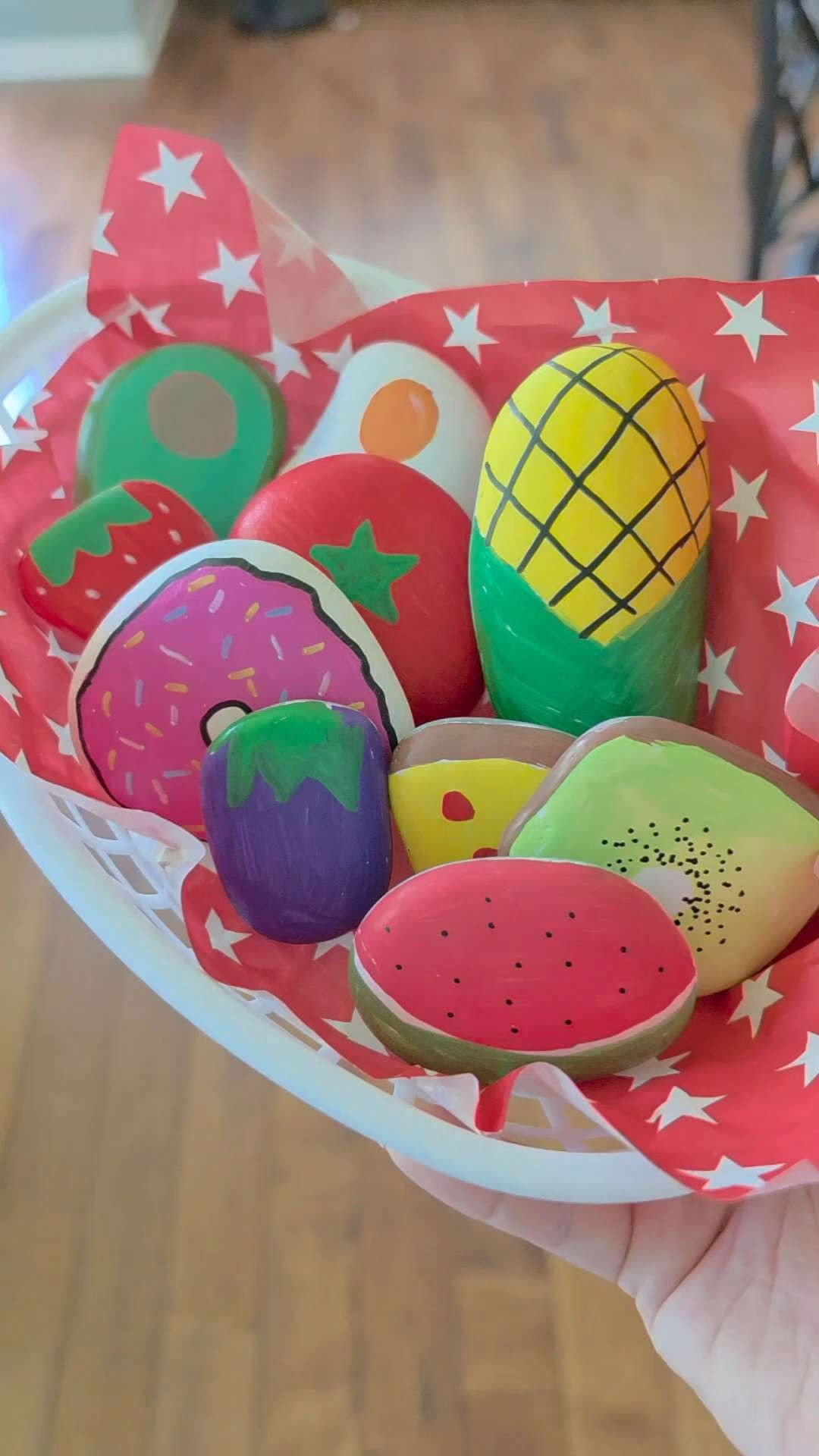 Make mud kitchen food with rocks! 

 