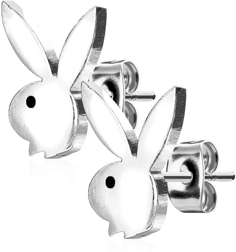 Forbidden Body Jewelry Surgical Steel Playboy Bunny Stud Earrings | Amazon (CA)