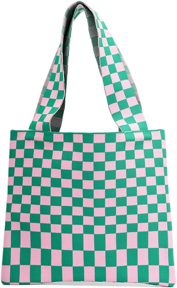 REDSINDA Cute Knitted Tote Bag for Women, Crocheted Aesthetic Handbag Shoulder Bag | Amazon (US)