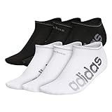 adidas Women's Superlite Linear No Show Socks (6-Pair), White/Grey/Black, Medium | Amazon (US)