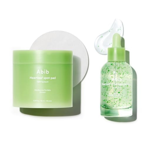 Abib Soothing Acne Care Duo: Heartleaf Teca Capsule Serum Calming Drop & Heartleaf Spot Pad Calming Touch 80pads I Centella Asiatica & Niacinamide Serum, Toner Pads for Sensitive Skin | Amazon (US)