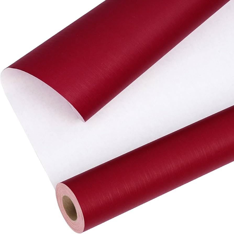 BIOBROWN Red Kraft Wrapping Paper Roll – 17 Inches X 33 Feet (47 sq. ft. ttl.) Solid Color Matt... | Amazon (US)