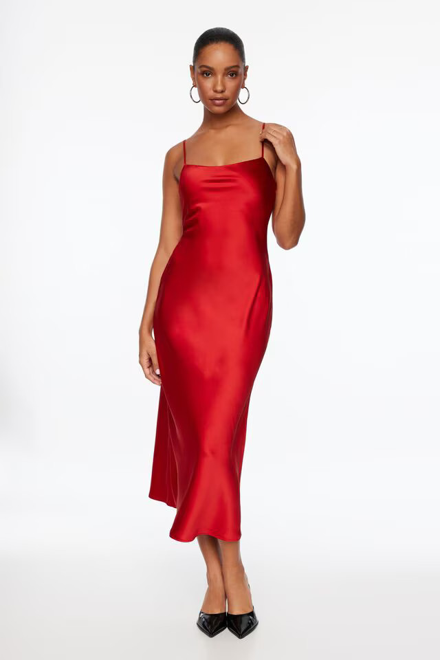 Adelle Open Back Slip Midi Dress | Dynamite Clothing