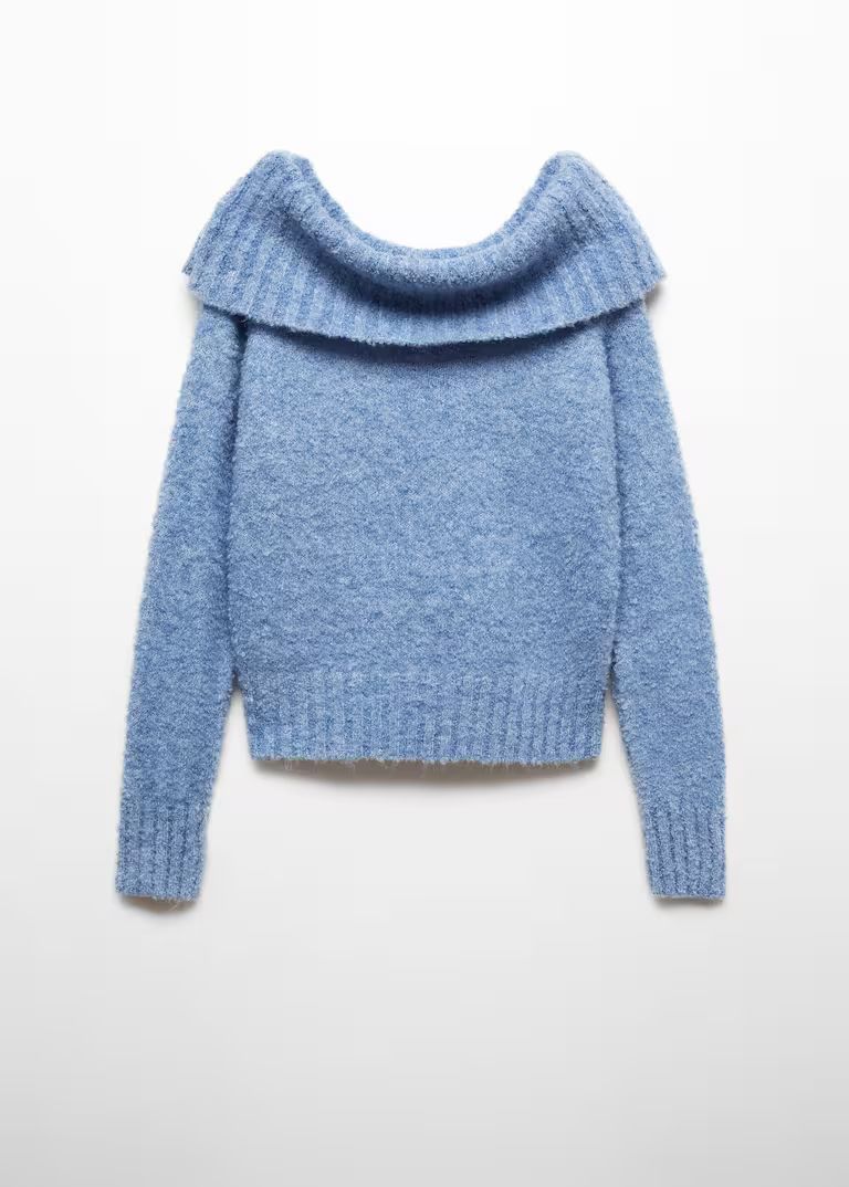 Off-the-shoulder knitted sweater -  Women | Mango USA | MANGO (US)